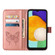 Samsung Galaxy A54 5G Embossed Butterfly Leather Phone Case - Rose Gold