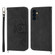 Samsung Galaxy A54 5G Skin-feel Flowers Embossed Wallet Leather Phone Case - Black