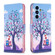 Samsung Galaxy A54 5G Colored Drawing Pattern Leather Phone Case - Owl