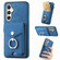 Samsung Galaxy A54 5G Electroplating Skin-feel Leather Ring Card Wallet Phone Case - Blue