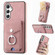 Samsung Galaxy A54 5G Electroplating Skin-feel Leather Ring Card Wallet Phone Case - Pink