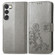 Samsung Galaxy A54 5G Four-leaf Clasp Embossed Buckle Leather Phone Case - Gray