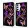 Samsung Galaxy A54 5G Crystal 3D Shockproof Protective Leather Phone Case - Purple Flower Butterfly
