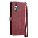 Samsung Galaxy A54 5G Geometric Zipper Wallet Side Buckle Leather Phone Case - Red
