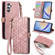 Samsung Galaxy A54 5G Geometric Zipper Wallet Side Buckle Leather Phone Case - Pink