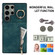 Samsung Galaxy S23 Ultra 5G Retro Ring and Zipper RFID Card Slot Phone Case - Blue