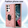Samsung Galaxy S23 Ultra 5G Armor Ring Wallet Back Cover Phone Case - Pink