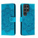 Samsung Galaxy S23 Ultra 5G Sun Mandala Embossing Pattern Phone Leather Case - Blue