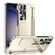 Samsung Galaxy S23 Ultra 5G Electroplating Pen Slot Phone Case with Holder - Champagne Gold