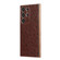 Samsung Galaxy S23 Ultra 5G Genuine Leather Ostrich Texture Nano Electroplating Phone Case - Coffee