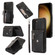 Samsung Galaxy S23 Ultra 5G Zipper RFID Card Slots Phone Case with Short Lanyard - Black