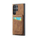Samsung Galaxy S23 Ultra 5G Fierre Shann Crazy Horse Card Holder Back Cover PU Phone Case - Brown Samsung Galaxy S23 Ultra 5G Fierre Shann Crazy Horse Card Holder Back Cover PU Phone Case - Brown