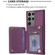 Samsung Galaxy S23 Ultra 5G Grid Card Slot Holder Phone Case - Dark Purple