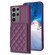 Samsung Galaxy S23 Ultra 5G BF25 Square Plaid Card Bag Holder Phone Case - Dark Purple