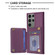 Samsung Galaxy S23 Ultra 5G BF26 Wave Pattern Card Bag Holder Phone Case - Dark Purple
