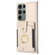 Samsung Galaxy S23 Ultra 5G BF27 Metal Ring Card Bag Holder Phone Case - Beige