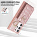 Samsung Galaxy S23 Ultra 5G Vertical Card Bag Ring Holder Phone Case with Dual Lanyard - Rose Gold