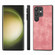 Smausng Galaxy S23 Ultra 5G ENKAY Retro Leather Skin PC Phone Case with Soft PET Film - Pink