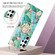 Samsung Galaxy S23 Ultra 5G Splicing Marble Flower IMD TPU Phone Case with Ring Holder - Blue Flower