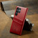 Samsung Galaxy S23 Ultra 5G Fierre Shann Oil Wax Texture Leather Phone Case with Card Slots - Red