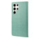Samsung Galaxy S23 Ultra 5G Butterfly Flower Pattern Flip Leather Phone Case - Green