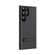 Samsung Galaxy S23 Ultra Carbon Fiber Texture Glass Panel Protective Phone Case with Holder - Black