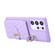 Samsung Galaxy S23 Ultra 5G Horizontal Card Bag Ring Holder Phone Case with Dual Lanyard - Purple