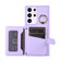 Samsung Galaxy S23 Ultra 5G Horizontal Card Bag Ring Holder Phone Case with Dual Lanyard - Purple