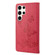 Samsung Galaxy S23 Ultra 5G Butterfly Embossed Horizontal Flip Leather Phone Case - Red