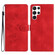 Samsung Galaxy S23 Ultra 5G Flower Butterfly Embossing Pattern Leather Phone Case - Red
