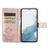 Samsung Galaxy S23 Ultra 5G Four-leaf Clasp Embossed Buckle Leather Phone Case - Rose Gold