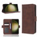 Samsung Galaxy S23 Ultra 5G Skin Feel Calf Texture Card Slots Leather Phone Case - Brown