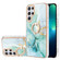 Samsung Galaxy S23 Ultra 5G Electroplating Marble IMD TPU Phone Case with Ring Holder - Green 003
