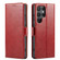 Samsung Galaxy S23 Ultra 5G Fierre Shann PU Genuine Leather Texture Leather Phone Case - Red