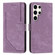 Samsung Galaxy S23 Ultra 5G Skin Feel Stripe Pattern Leather Phone Case with Lanyard - Purple