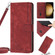 Samsung Galaxy S23 Ultra 5G Skin Feel Stripe Pattern Leather Phone Case with Lanyard - Red