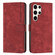 Samsung Galaxy S23 Ultra 5G Skin Feel Stripe Pattern Leather Phone Case with Lanyard - Red