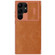 Samsung Galaxy S23 Ultra 5G NILLKIN QIN Series Pro Sliding Camera Cover Design Leather Phone Case - Brown