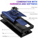 Samsung Galaxy S23 Ultra 5G Sliding Camshield Phone Case with Ring Holder & Card Slot - Blue