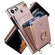 Samsung Galaxy S23 Ultra 5G Ring Holder RFID Card Slot Phone Case with Long Lanyard - Rose Gold