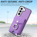 Samsung Galaxy S23 Ultra 5G Electroplating Skin-feel Leather Ring Card Wallet Phone Case - Purple