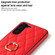Samsung Galaxy S23 5G Rhombic PU Leather Phone Case with Ring Holder - Red