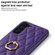 Samsung Galaxy S23 5G Rhombic PU Leather Phone Case with Ring Holder - Purple
