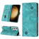 Samsung Galaxy S23 5G Skin-feel Embossed Leather Phone Case - Green