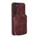 Samsung Galaxy S23 5G Zipper Card Bag Back Cover Phone Case - Wine Red