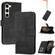 Samsung Galaxy S23 5G Cubic Skin Feel Flip Leather Phone Case - Black