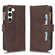 Samsung Galaxy S23 5G Litchi Texture Zipper Leather Phone Case - Brown