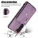 Samsung Galaxy S23 5G Zipper RFID Card Slots Phone Case with Short Lanyard - Purple