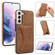Samsung Galaxy S23 5G Ultra-thin Shockproof Phone Protective Case with Holder - Brown
