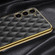 Samsung Galaxy S23 5G GKK Rhombus Pattern Electroplating Plain PU Phone Case - Pink
